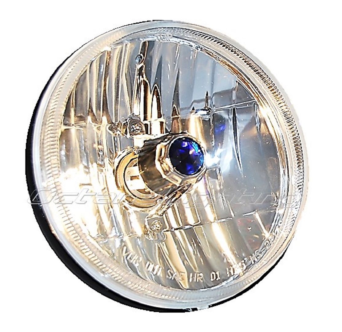53/4" 12V Motorcycle Halogen Blue Dot Headlight Headlamp Crystal Clear Bulb eBay